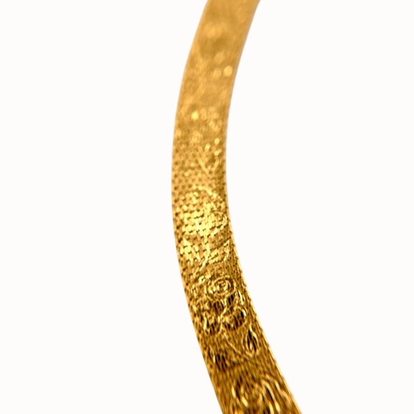 VINTAGE MONET GOLD TONE ROSE PRINT TEXTURED FLAT WOVEN CHAIN NECKLACE 16" - Picture 11 of 11